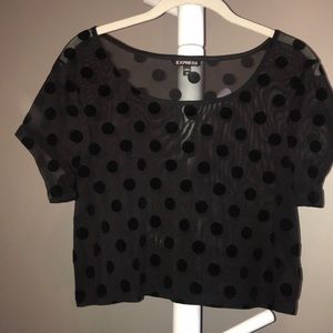 Sheer polka dot crop top